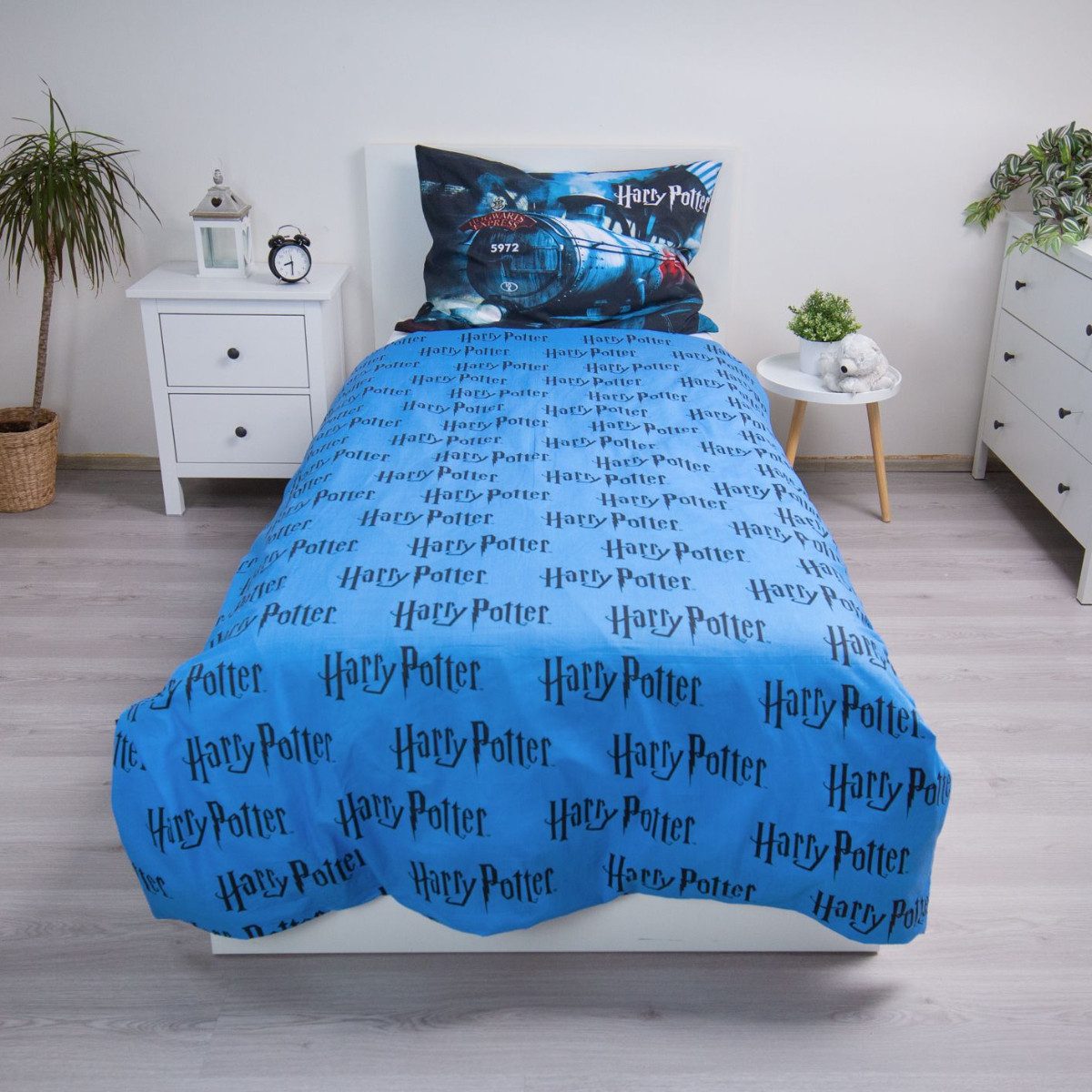 Jerry Fabrics Bettwäsche Harry Potter 140x200 + 70x90 cm Hogwarts Design 100 % Baumwolle, Baumwolle
