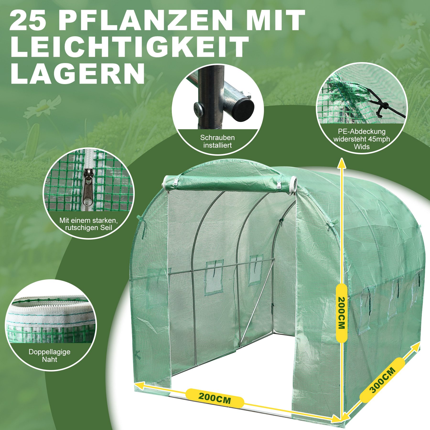 HomeMiYN Gewächshaus Robustes Balkongew...