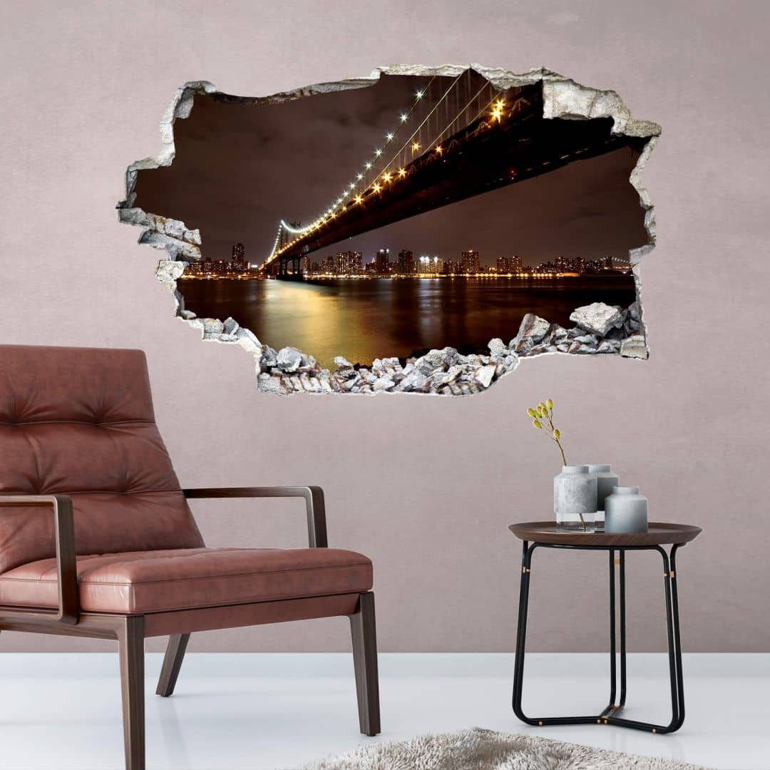K&L Wall Art Wandtattoo 3D Wandtattoo Skyline Großstadt Weltreise