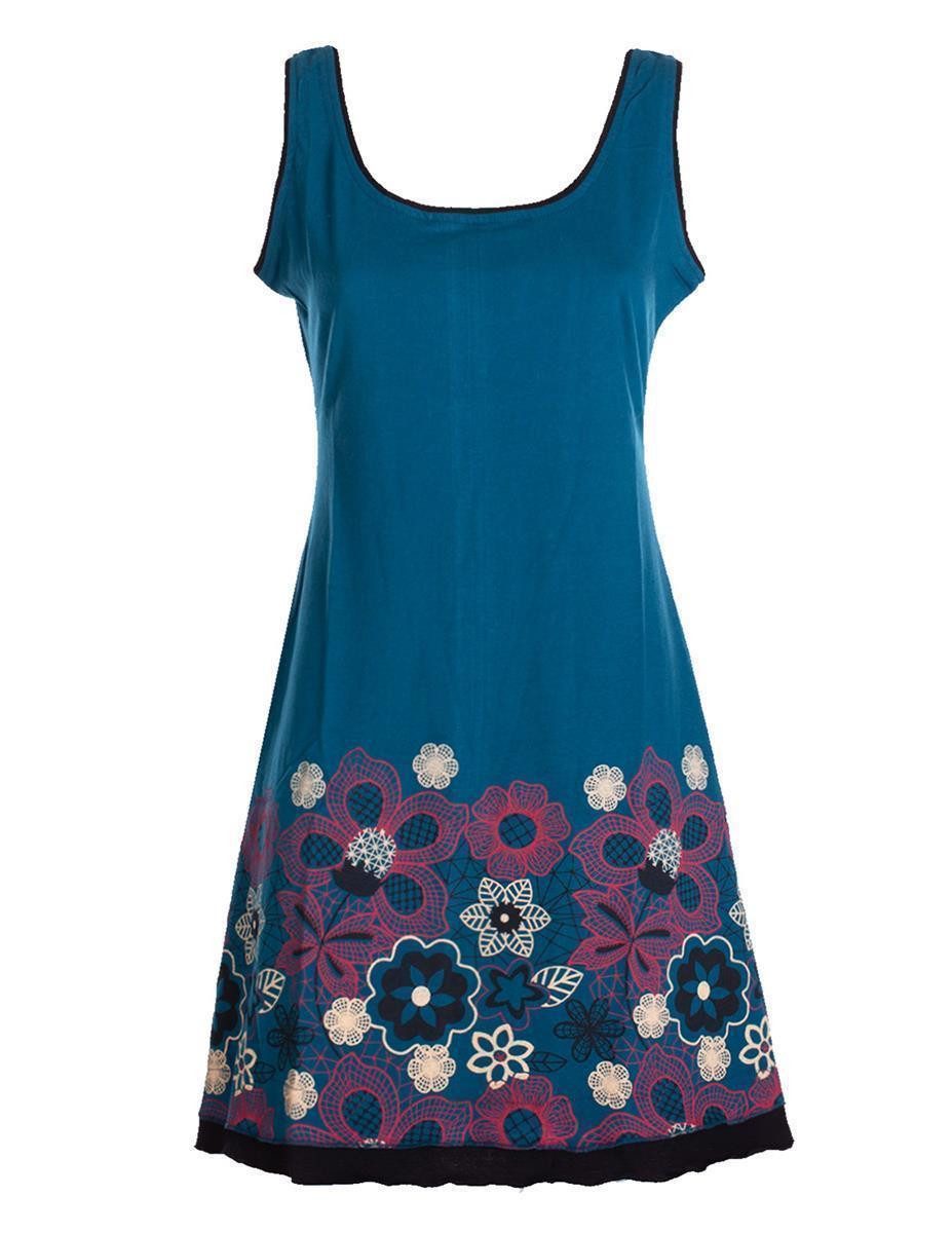 Vishes Tunikakleid Damen Longshirt-Kleid armlos Mini-Kleid Tunika-Kleid Shirtkleid Boho, Goa, Hippie Style