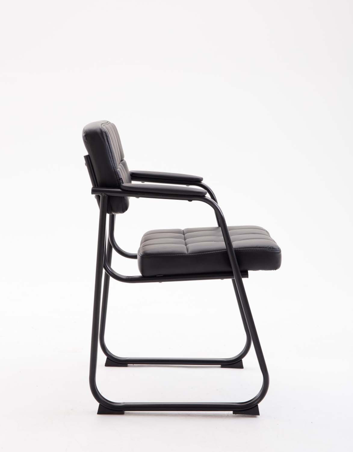 TPFLiving Besucherstuhl - matt Kunstleder Wohnzimmerstuhl), schwarz schwarz hochwertig Gestell: Sitzfläche Sitzfläche: - Esszimmerstuhl mit Metall (Küchenstuhl Konferenzstuhl gepolsterter Canam - 