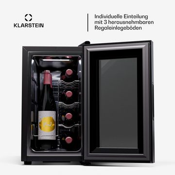 Klarstein Weinkühlschrank Shiraz 8 Uno, für 8 Standardflaschen á 0,75l,Wein Flaschenkühlschrank Weintemperierschrank Weinschrank Kühlschrank