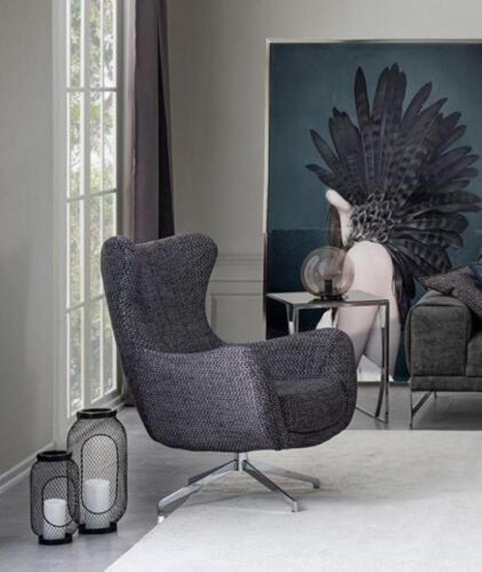 Cocktailsessel Sessel, Modern Sitzer Ohrensessel JVmoebel Sessel Grau Design Sitz