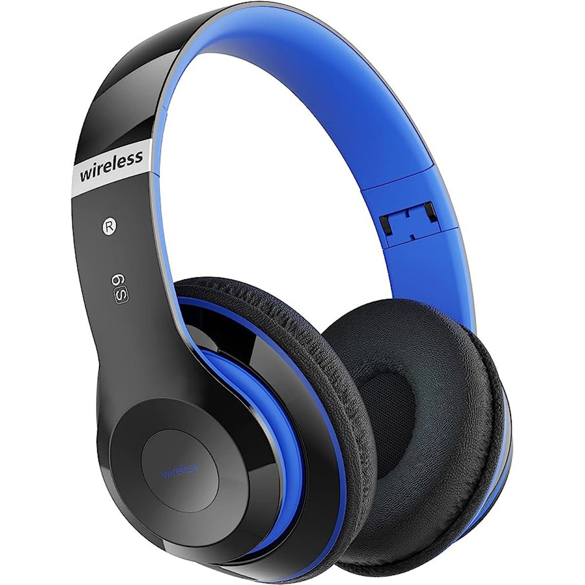 autolock Bluetooth Over-Ear-Kopfhörer 40 Std Spielzeit Wireless Faltbare Over-Ear-Kopfhörer (mit 6 EQ Modi Eingebautem HD-Mikrofon Headset Stereo Kopfhörer) Blau