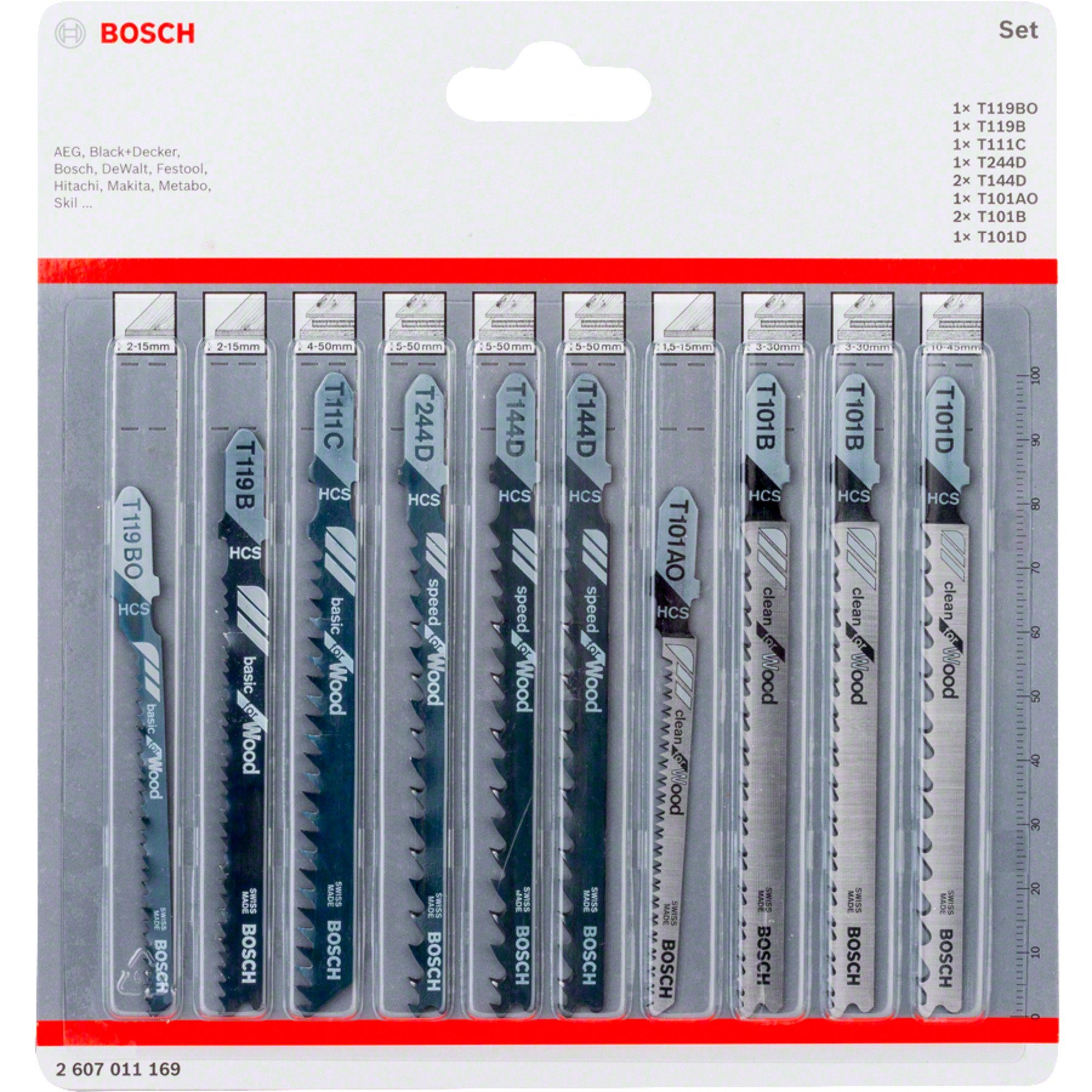 Bosch Accessories für BOSCH Holz Sägeblatt Bosch Professional Stichsägeblatt-Satz