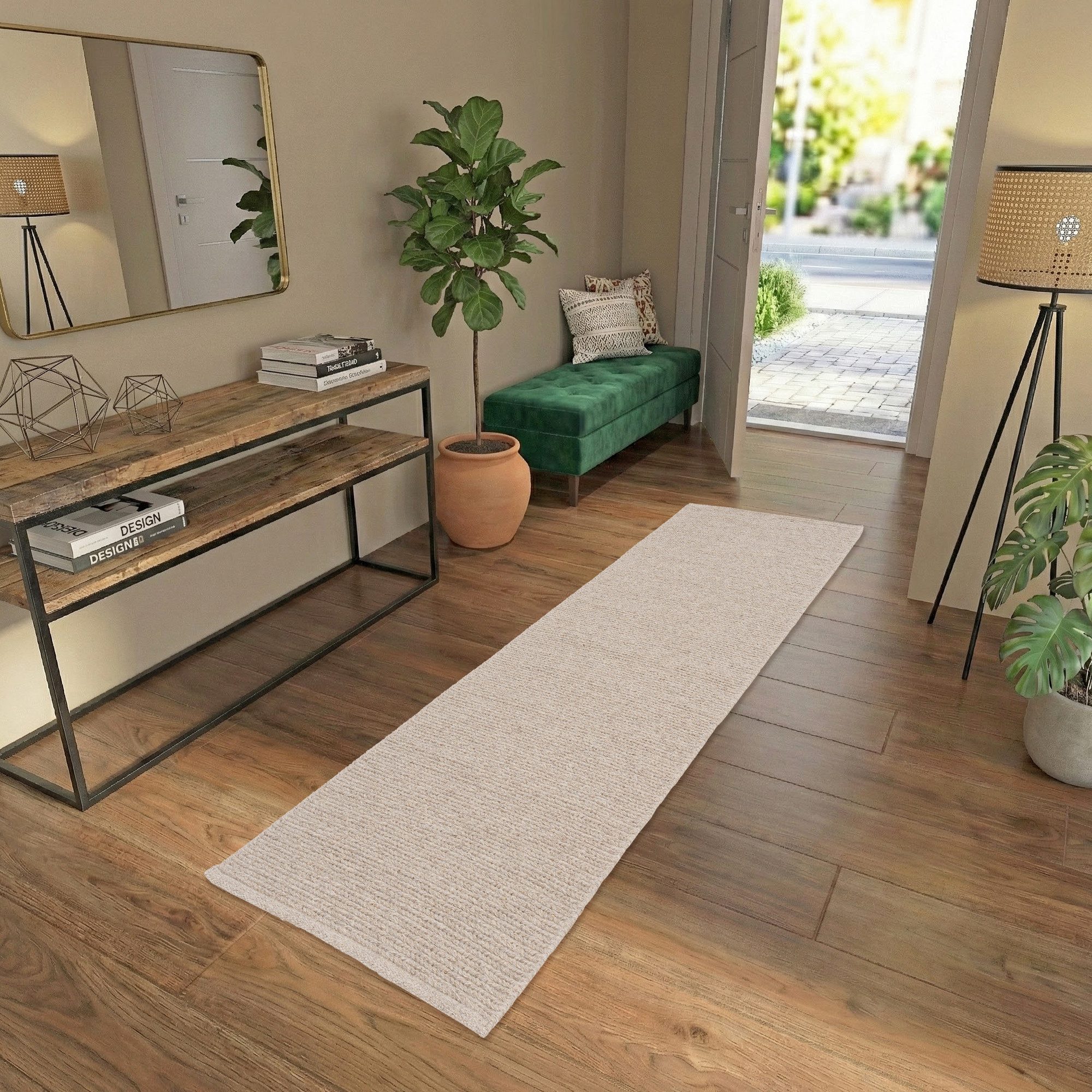 Pergamon Wollteppich Natur Teppich Läufer Wolle Skara, Rechteckig, Höhe: 15 mm