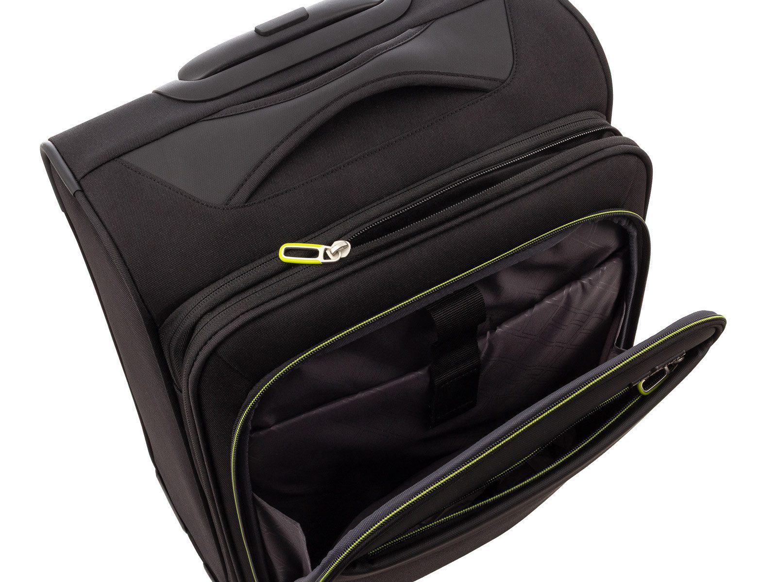 Franky Weichgepäck-Trolley Koffer Gr. S Reisegepäck T27-F Spinner 55er, 4 Doppellenkrollen Rollen, Dehnfalte TSA Schloss