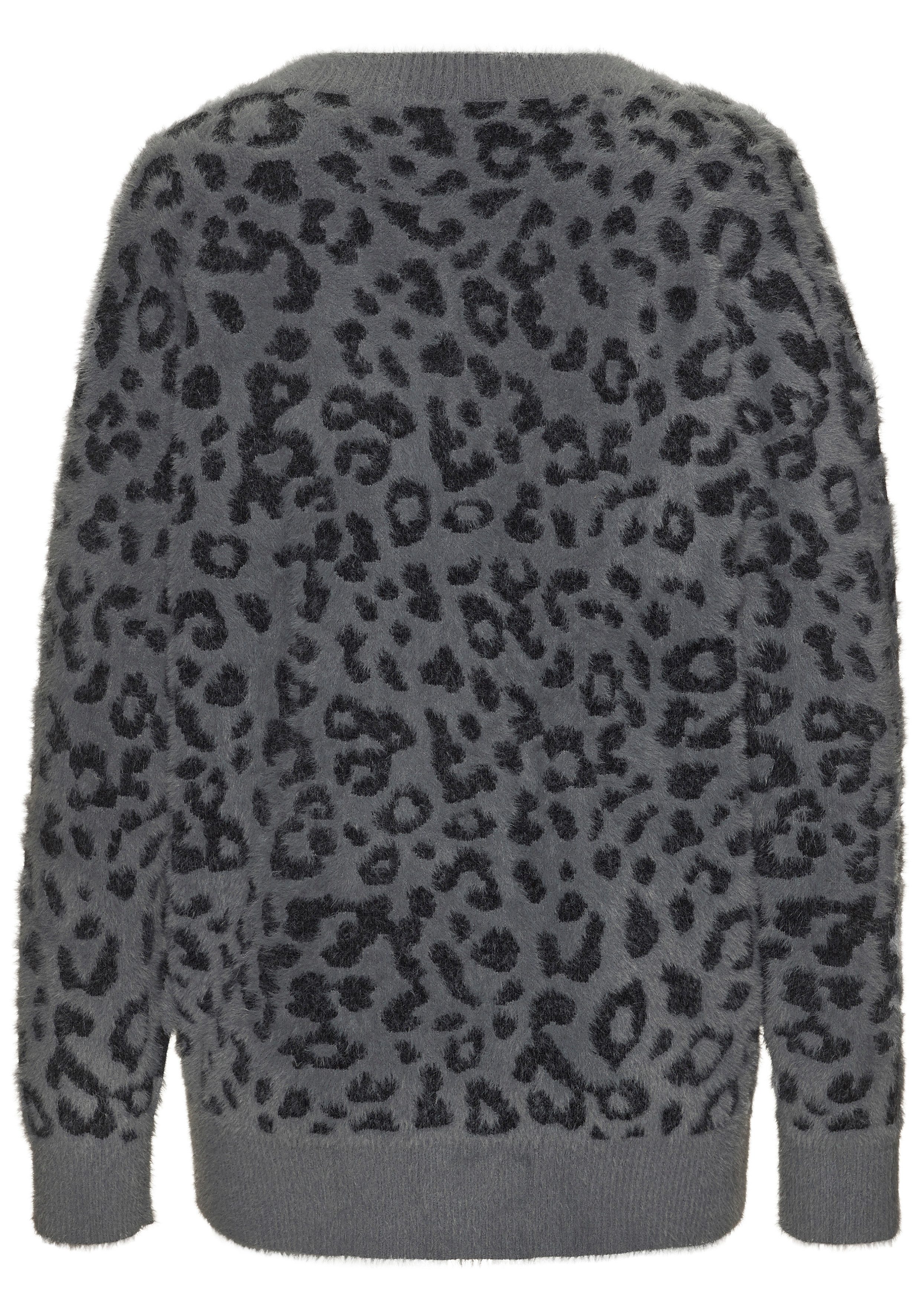 LASCANA Strickjacke in flauschiger Qualität mit Leomuster und lässiger Oversize-Form Cardigan mit Leomuster, Oversize-Strickjacke mit Animalmuster – Bild 4 von 5