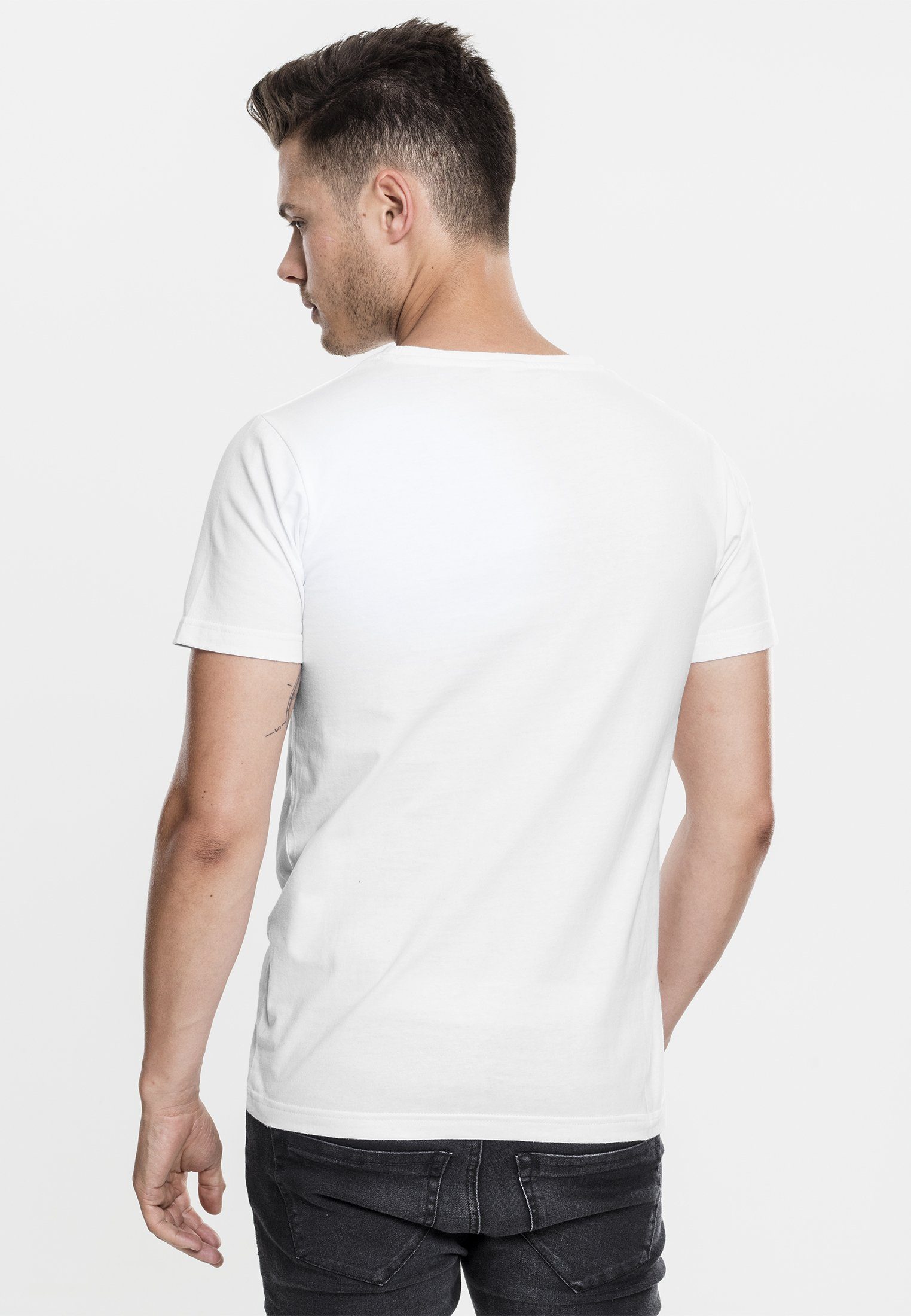 T-Shirt white/black URBAN T-Shirt CLASSICS Tee (1-tlg) Leather Pocket Synthetic