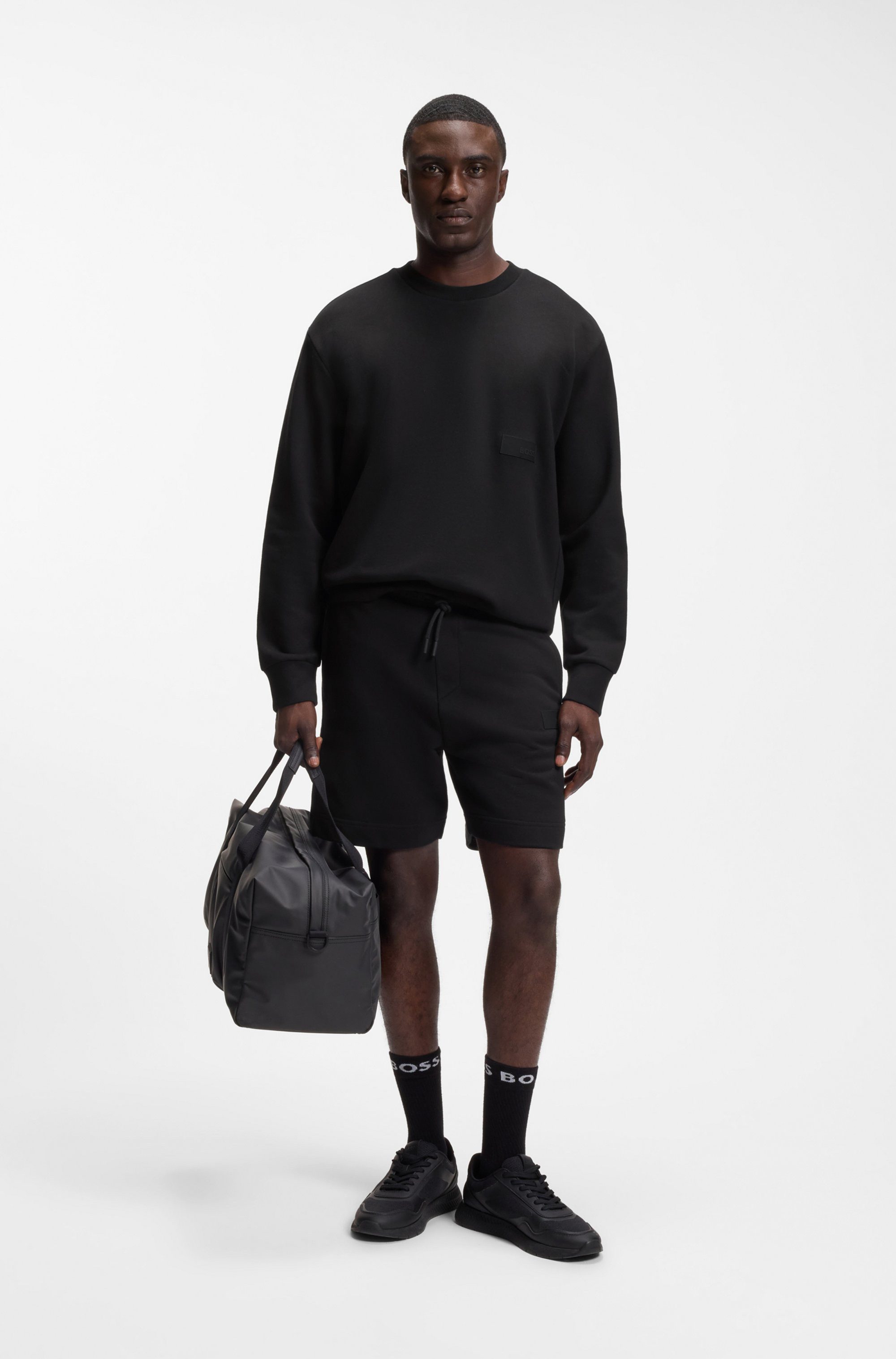 BOSS GREEN Sweatshirt Rundhalsausschnitt, Relaxed Fit, Logo-Badge