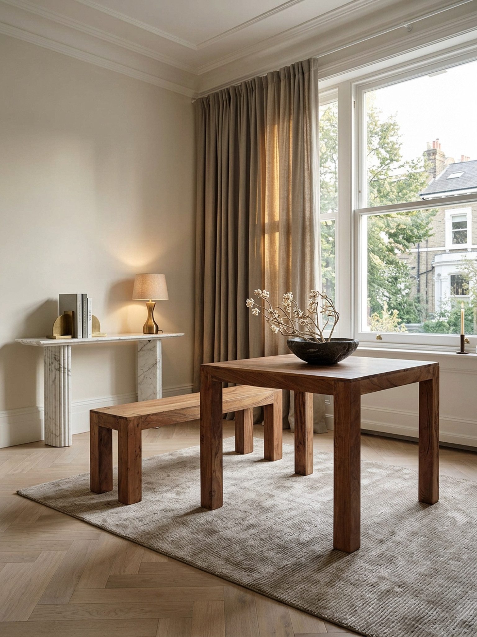 KADIMA DESIGN Esstisch Esstisch MUMBAI Massivholz 80 cm Esszimmer-Tisch Holztisch Küche, Design Küchentisch Landhaus-Stil dunkel-braun
