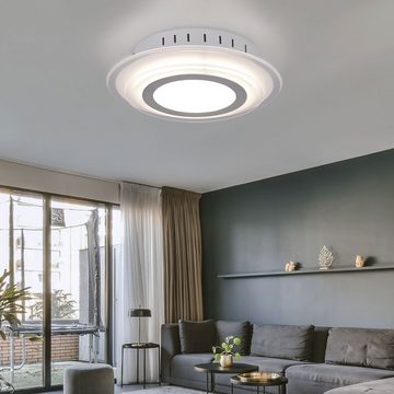 WOFI LED Deckenleuchte, LED-Leuchtmittel fest verbaut, Warmweiß, Design LED Decken Lampe Chrom Glas Ess Zimmer Strahler Flur