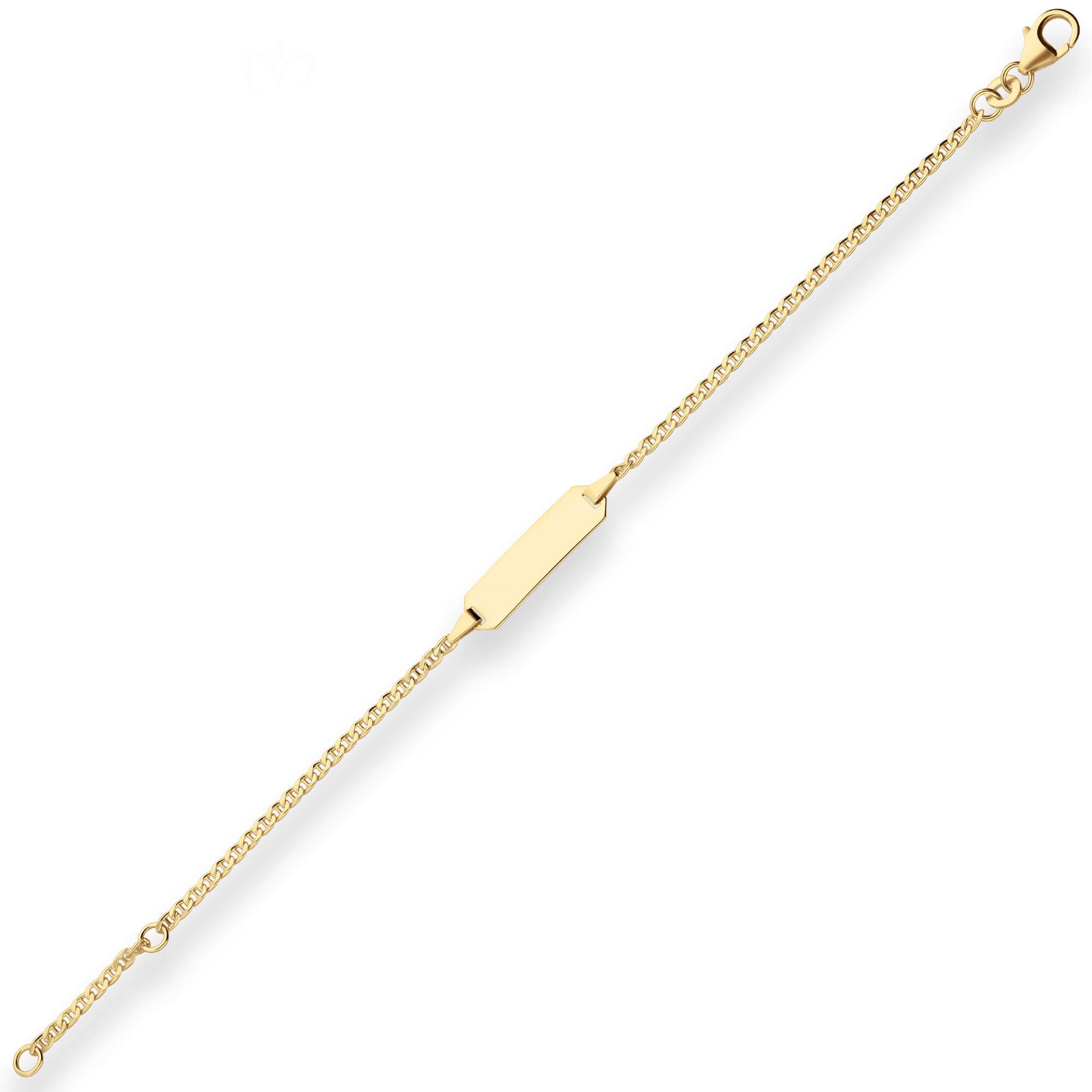 Goldarmband 1,8mm Id-Armband Panzerstegkette aus 333 Gelbgold 16cm