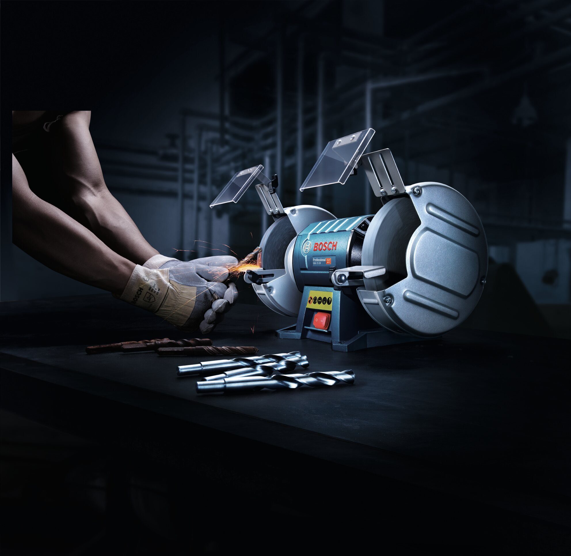 Bosch Professional Kombischleifer GBG 60-20, max. 3600 U/min, Doppelschleifmaschinen - im Karton