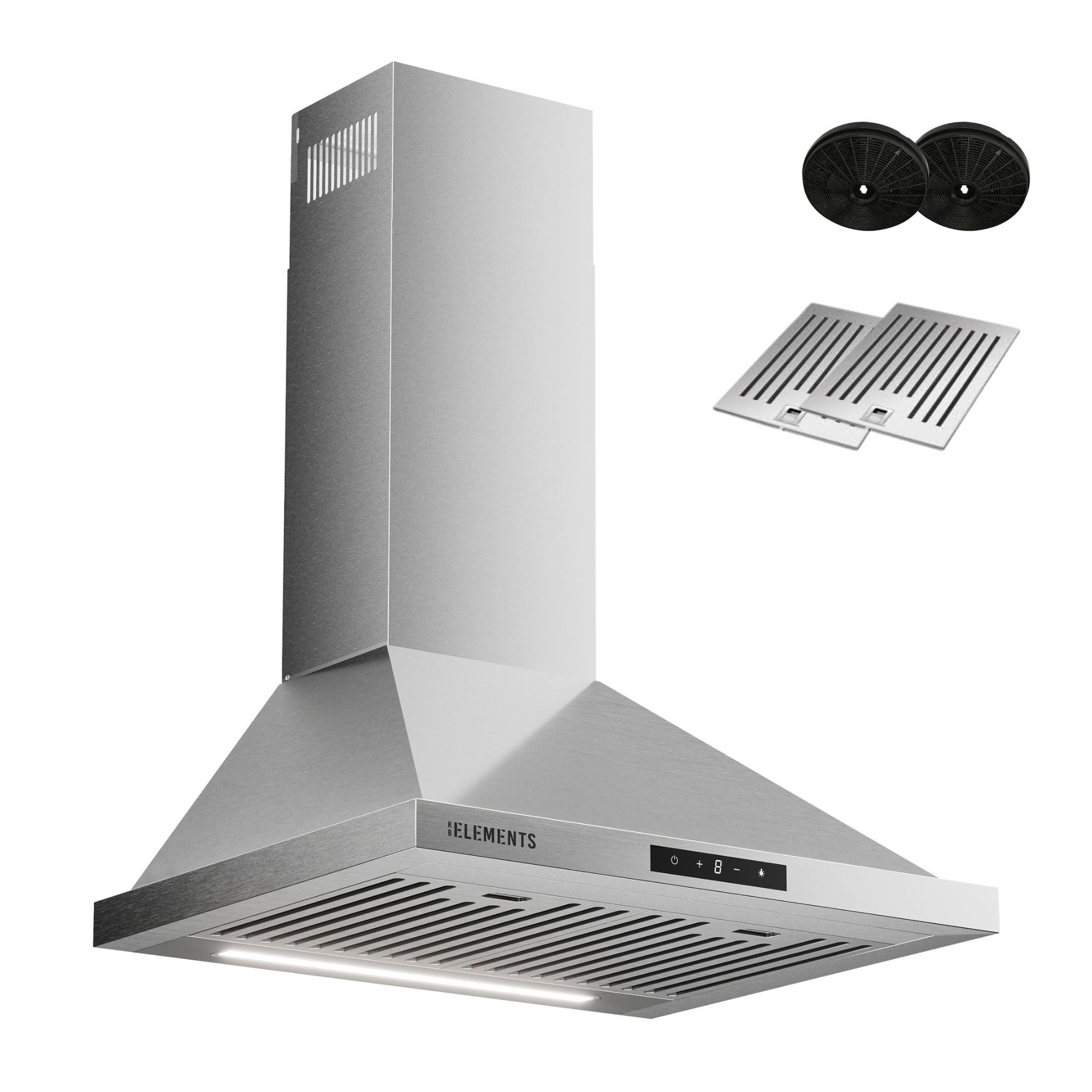 KB Elements Induktions Herd-Set Einbaubackofen 60 cm mit 4-Zonen Induktionskochfeld 60cm, mit 2-fach-Teleskopauszug, AQUA CLEAN, Backofen Full Touch mit 15 Funktionen, Schuko-Anschluss (EU-Stecker)