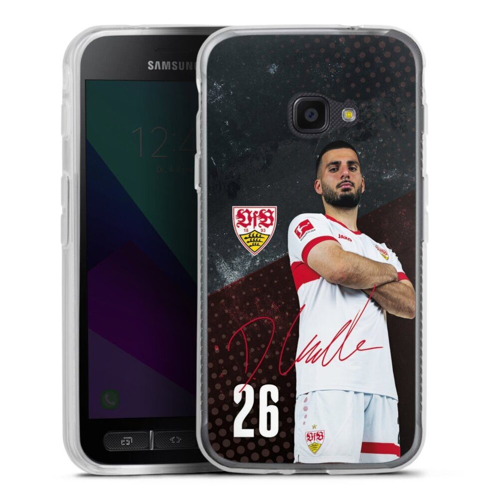 DeinDesign Handyhülle VfB Stuttgart Deniz Undav Offizielles Lizenzprodukt Deniz Undav 24/25, Samsung Galaxy Xcover 4 Silikon Hülle Bumper Case Handy Schutzhülle