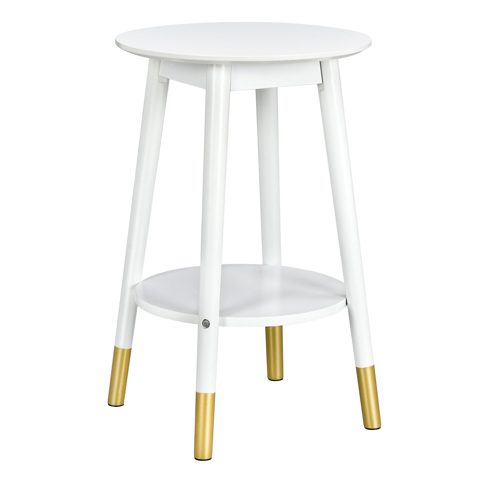 COSTWAY Beistelltisch, 2 Ebenen, mit Ablage, Massivholzbeine, 46 x 46 x 61cm. Reduzierter Preis € 22,99. Unverbindliche Preisempfehlung € 80,99