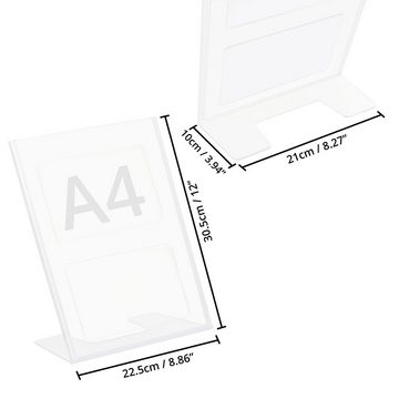 Kurtzy View Cover 6er Set A4 Acrylaufsteller - Neigbarer Prospektständer, 6 STK Acrylaufsteller A4