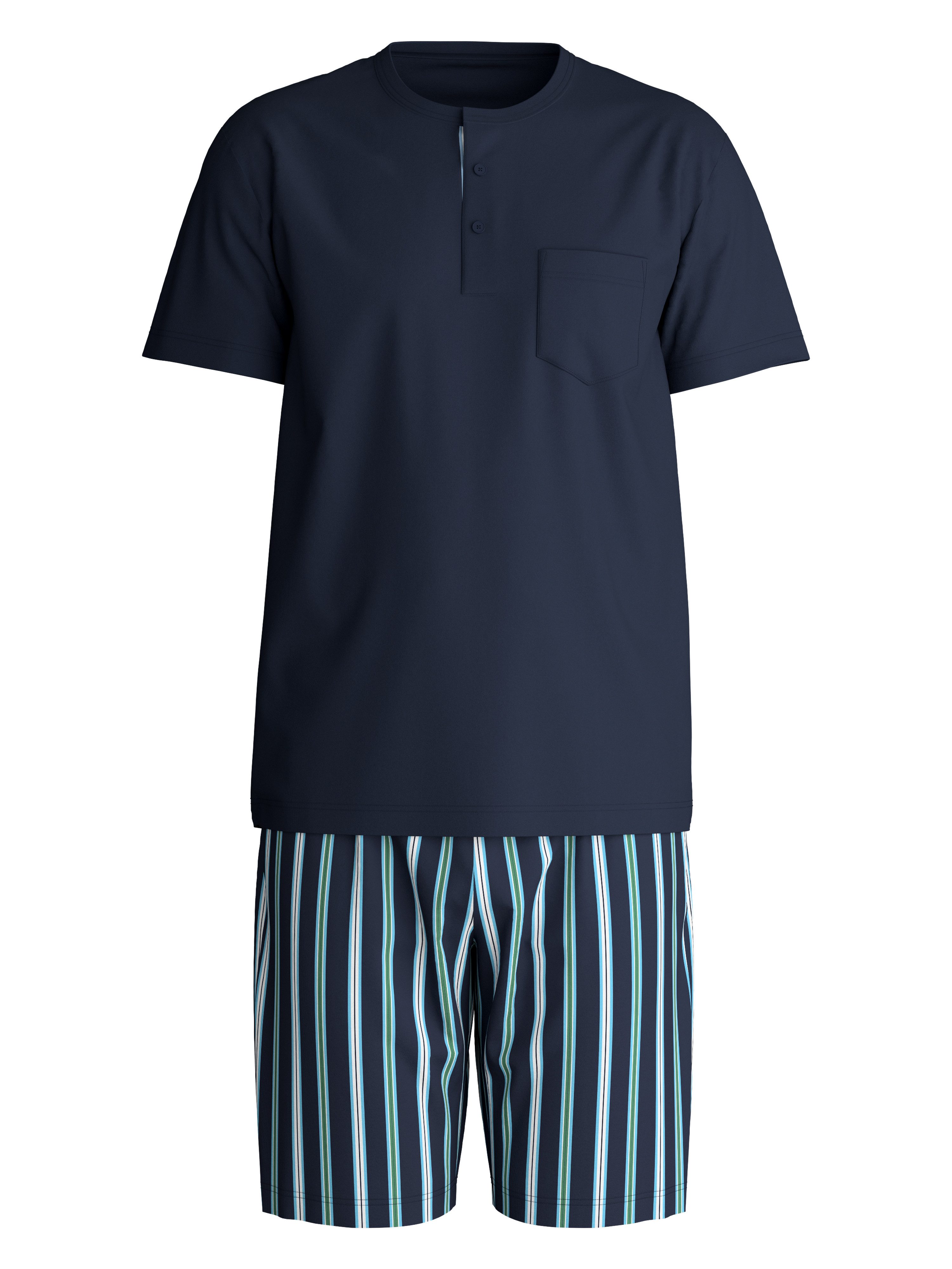 CALIDA Shorty Relax Choice (2 tlg) atmungsaktiv, Baumwolle, Oberteil mit Knopfleiste