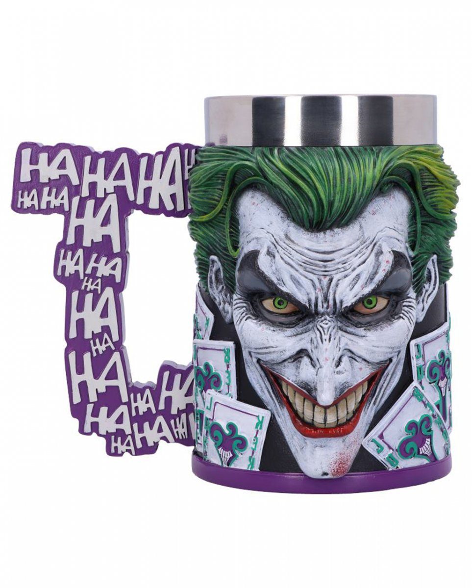 Geschirr-Set 15,5cm, ";Der Polyresin von Joker"; DC / Edelstahl Horror-Shop Comics Krug