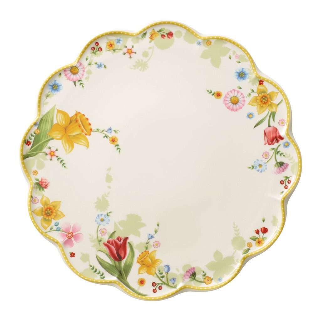 Villeroy & Boch Tortenplatte Spring Awakening Tortenplatte ø 32,6 cm, Porzellan, (1x Tortenplatte, 1-tlg)