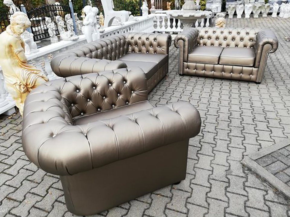 Chesterfield-Sofa, JVmoebel Sofa Couch Sitzer Garnitur 3+2+1