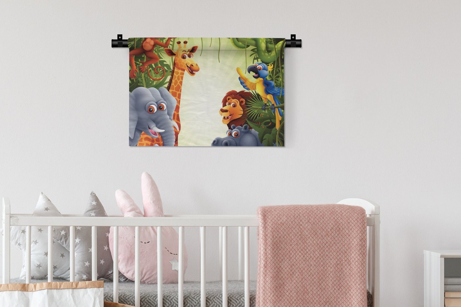 - Kleid, Wanddekoobjekt Wandbehang, - - Giraffe, Wohnzimmer, Jungen Löwe Schlafzimmer, - Kinderzimmer Wanddeko Mädchen Dschungel Elefant - - für Baby MuchoWow