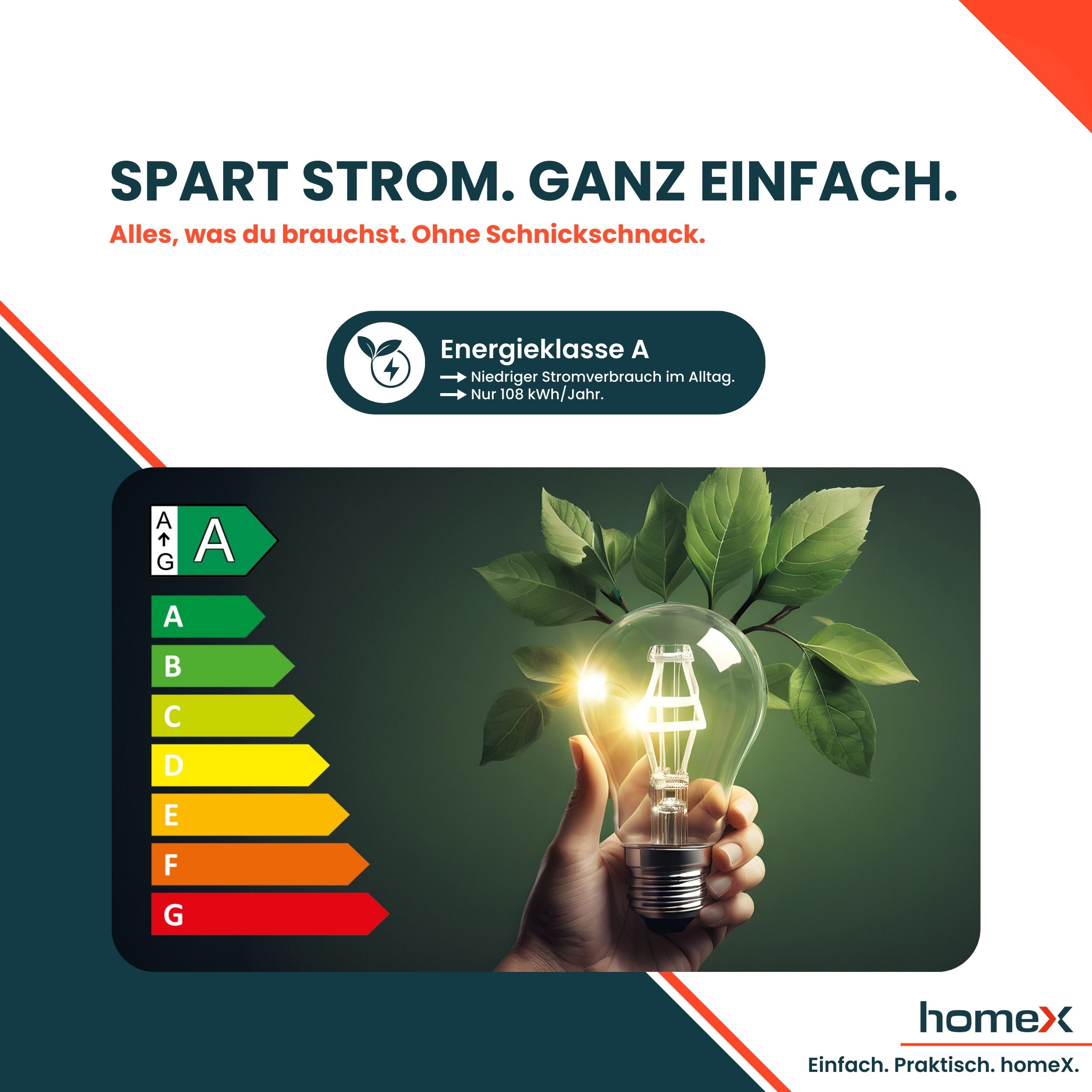 homeX Kühl-/Gefrierkombination CFSN3041A-S, 187.3 cm hoch, 59.5 cm breit, No Frost, 304 L, Kühlschrank mit Gefrierfach, EEK A, freistehend, groß – Bild 5 von 5