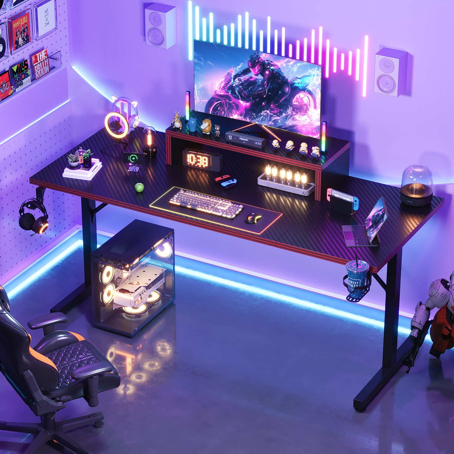 HOMALL Gamingtisch Computertisch aus Kohlefaseroberfläche mit günstig online kaufen