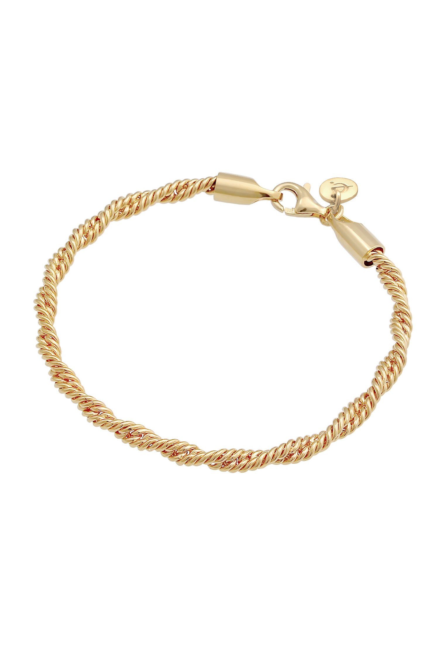 Elegant Premium 925 Kordel Gedreht Basic Gold Elli Silber Armband