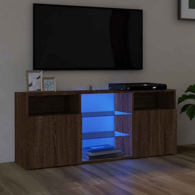 vidaXL TV-Schrank TV-Schrank mit LED-Leuchten Braun Eichen-Optik 120x30x50 cm (1-St)