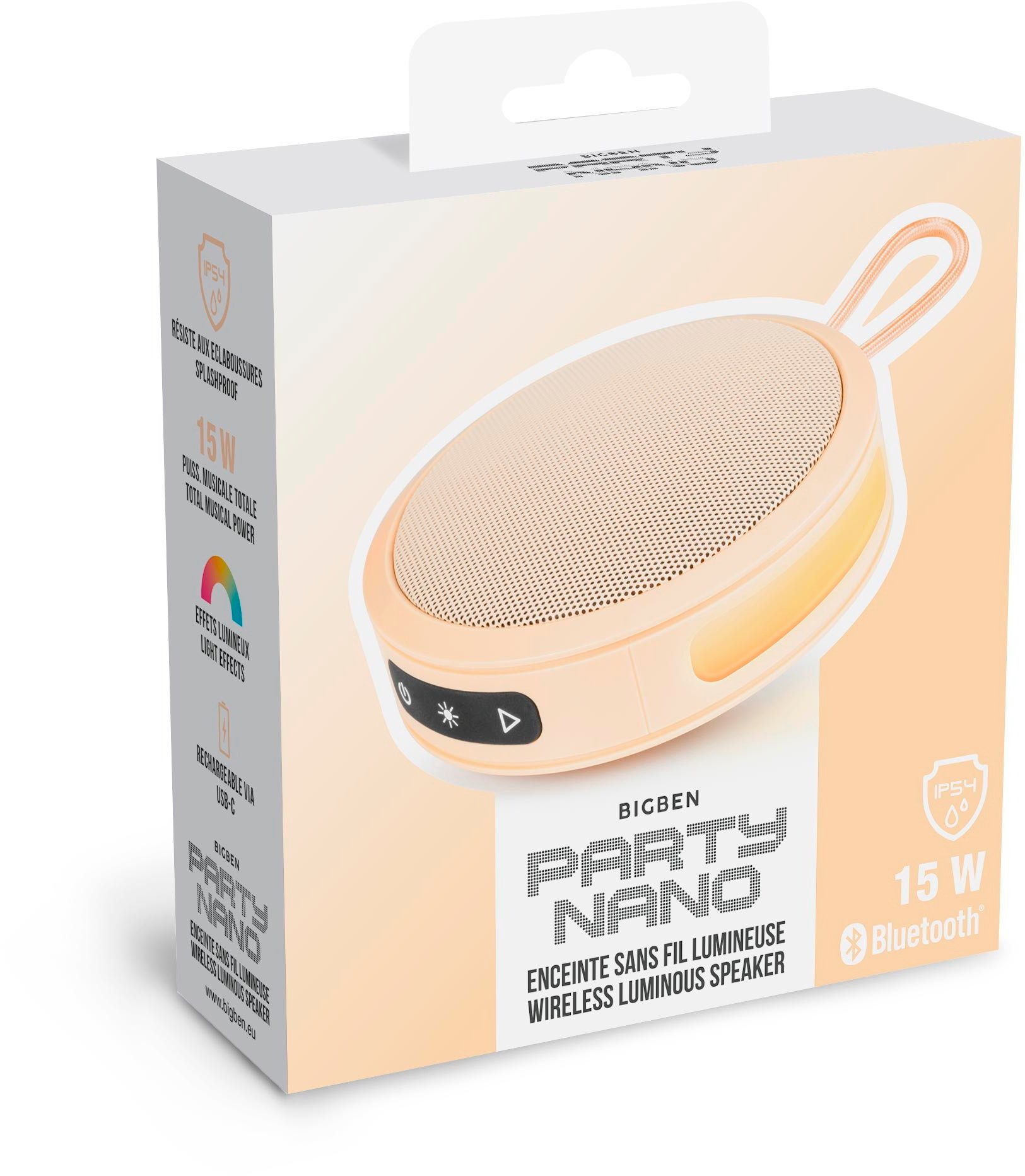 BigBen Bluetooth portabler Lautsprecher Party Nano pastel orange AU388220 Bluetooth-Lautsprecher