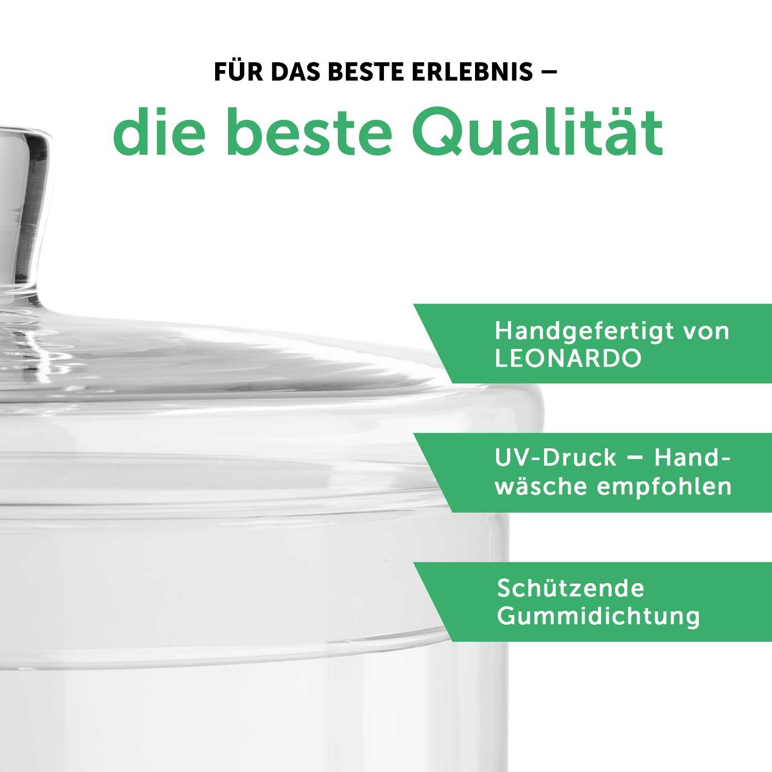 GRAVURZEILE Keksdose mit für Handgefertigte & mit made Deckel, Deckel Freunde UV-Druck Cookies - Glasdose Partner, Glas, Love with Familie - Keksdose mit