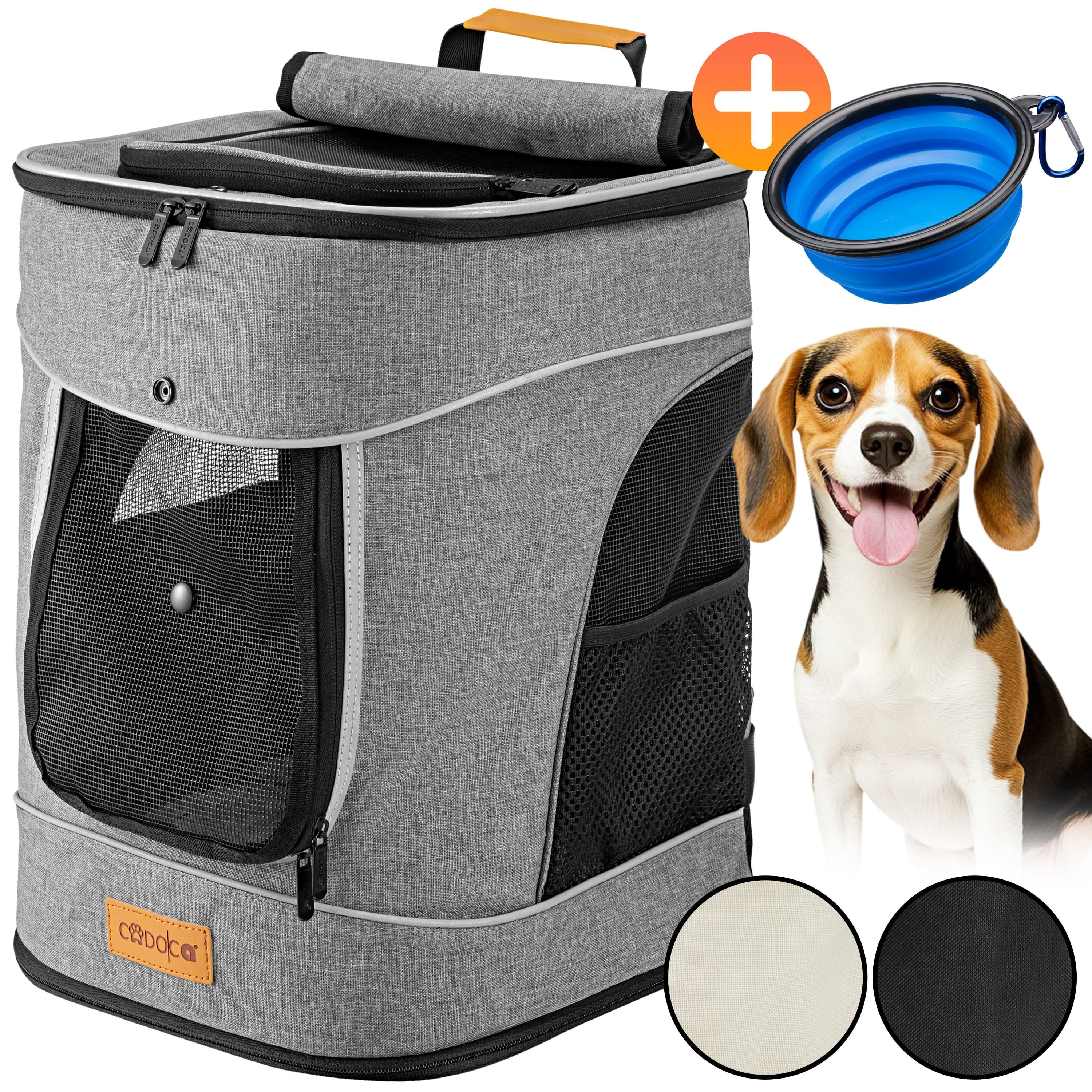 Cadoca Tiertransporttasche, bis 12 kg 41x34x30cm versch. Farben Haustier Katze Hund Rucksack Grau