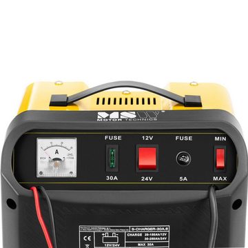 MSW Auto Batterieladegerät Kfz Pkw Ladegerät Kabelfach 20 - 85 Ah (12/24 Autobatterie-Ladegerät