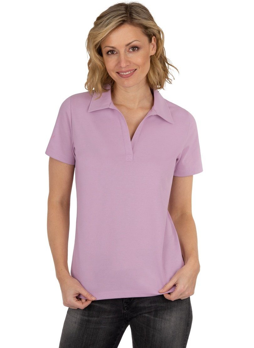 orchidee Poloshirt ohne Trigema TRIGEMA Knopfleiste Poloshirt