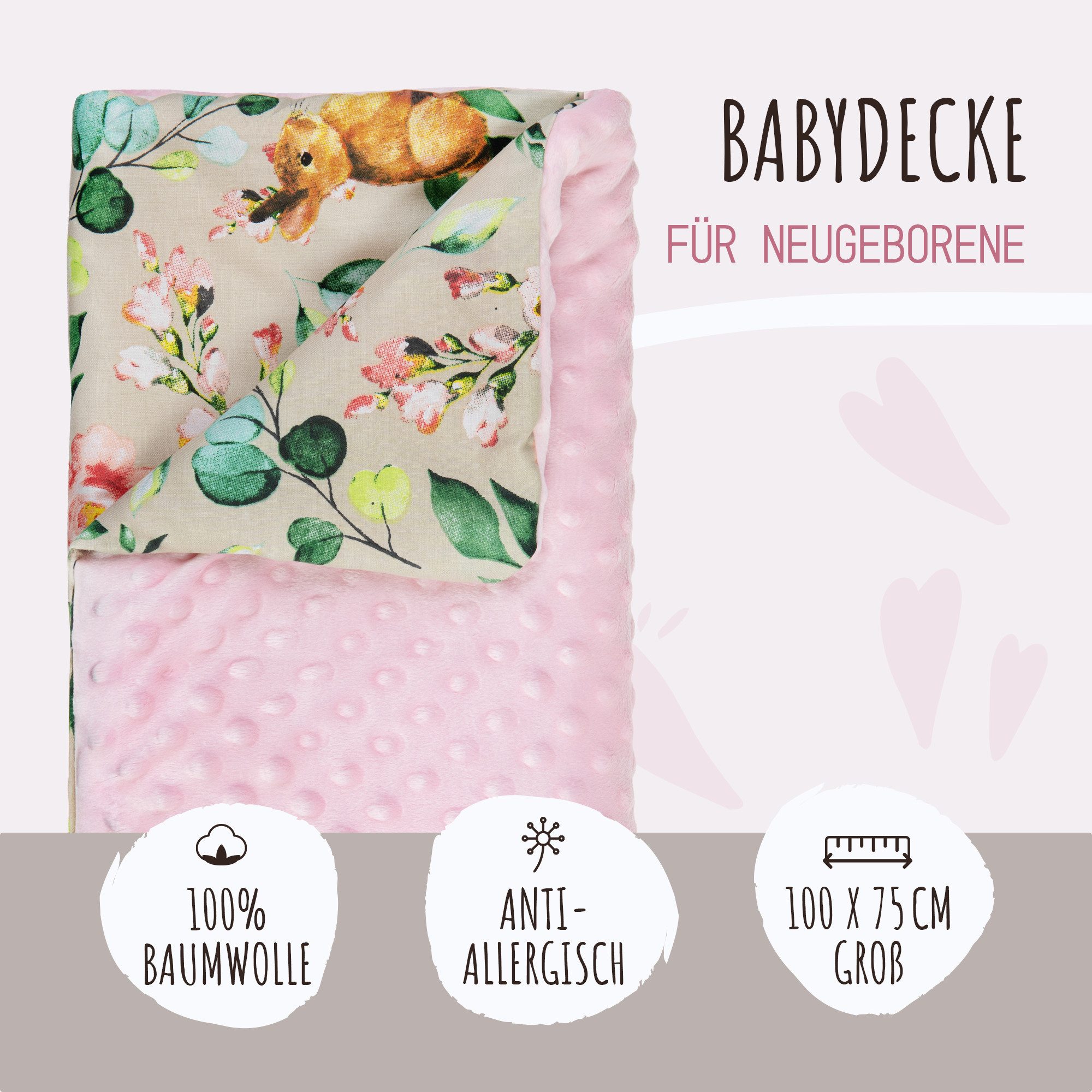 Babydecke LULANDO 100x75 cm flauschige Kuscheldecke günstig online kaufen
