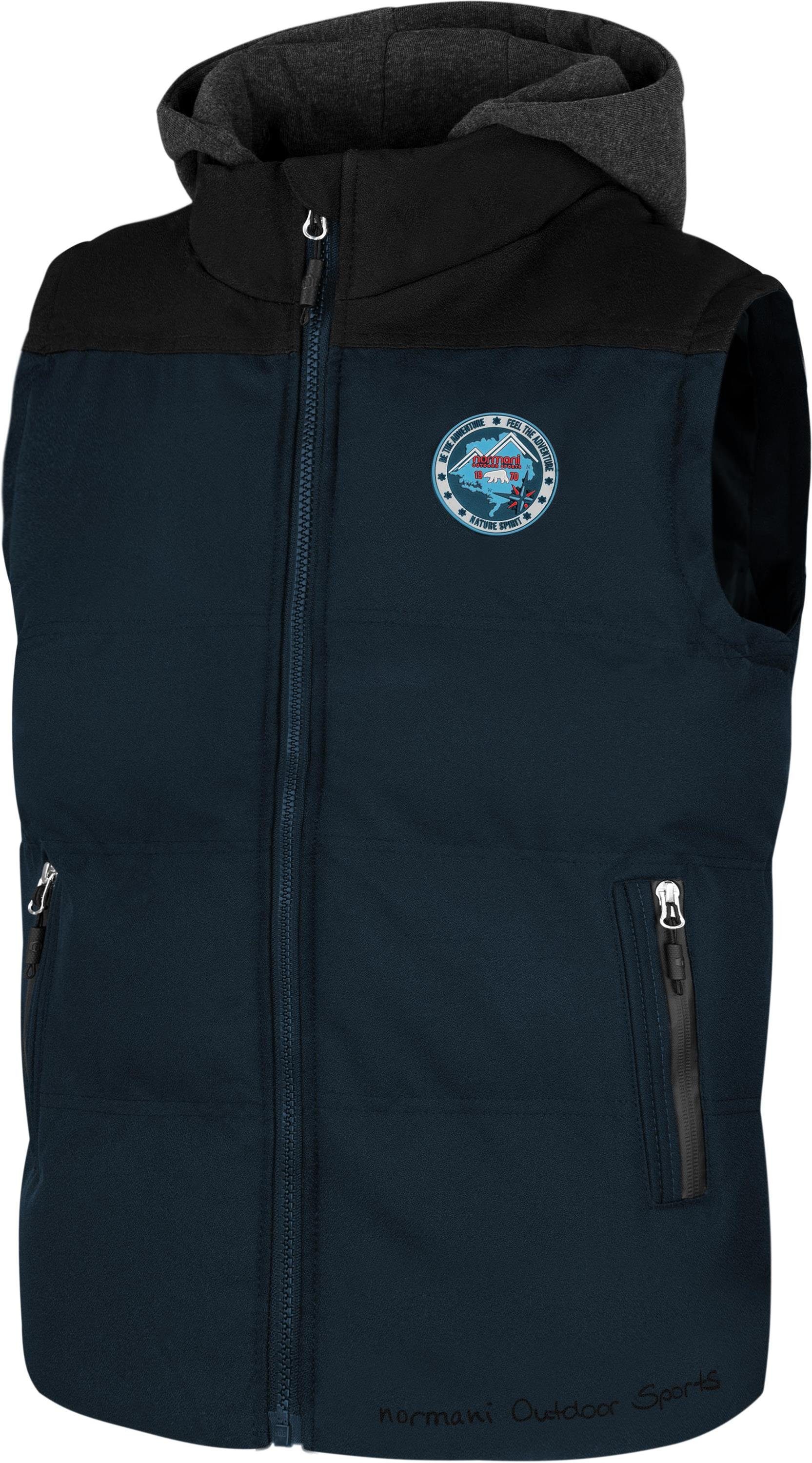 normani Steppweste Kinder Weste Skien (1-tlg) Unisex Wattierte Winterweste - winddichter Bodywarmer Weste mit Kapuze