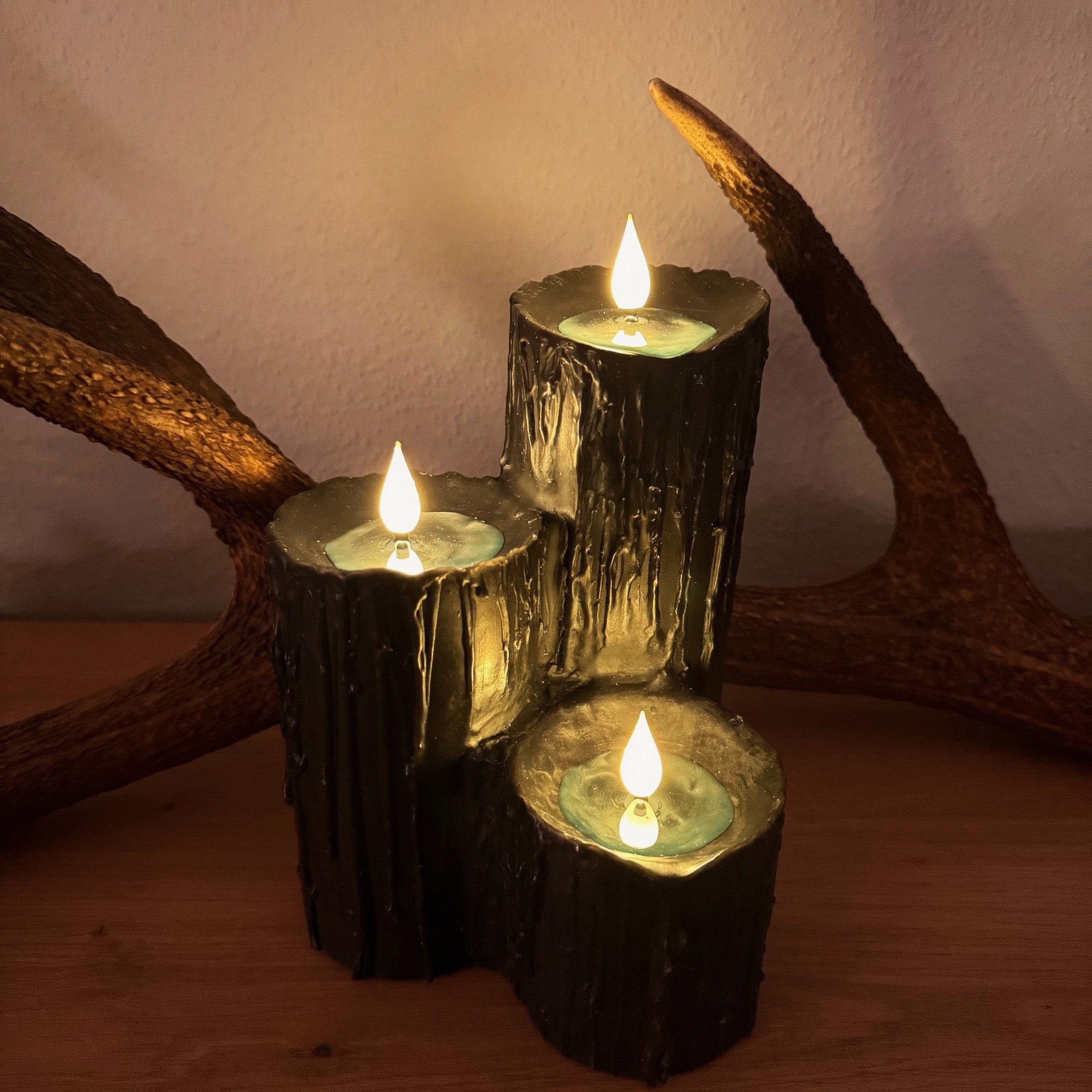 Online-Fuchs LED-Kerze 3 ineinander verschmolzene LED-Kerzen aus Echtwachs günstig online kaufen