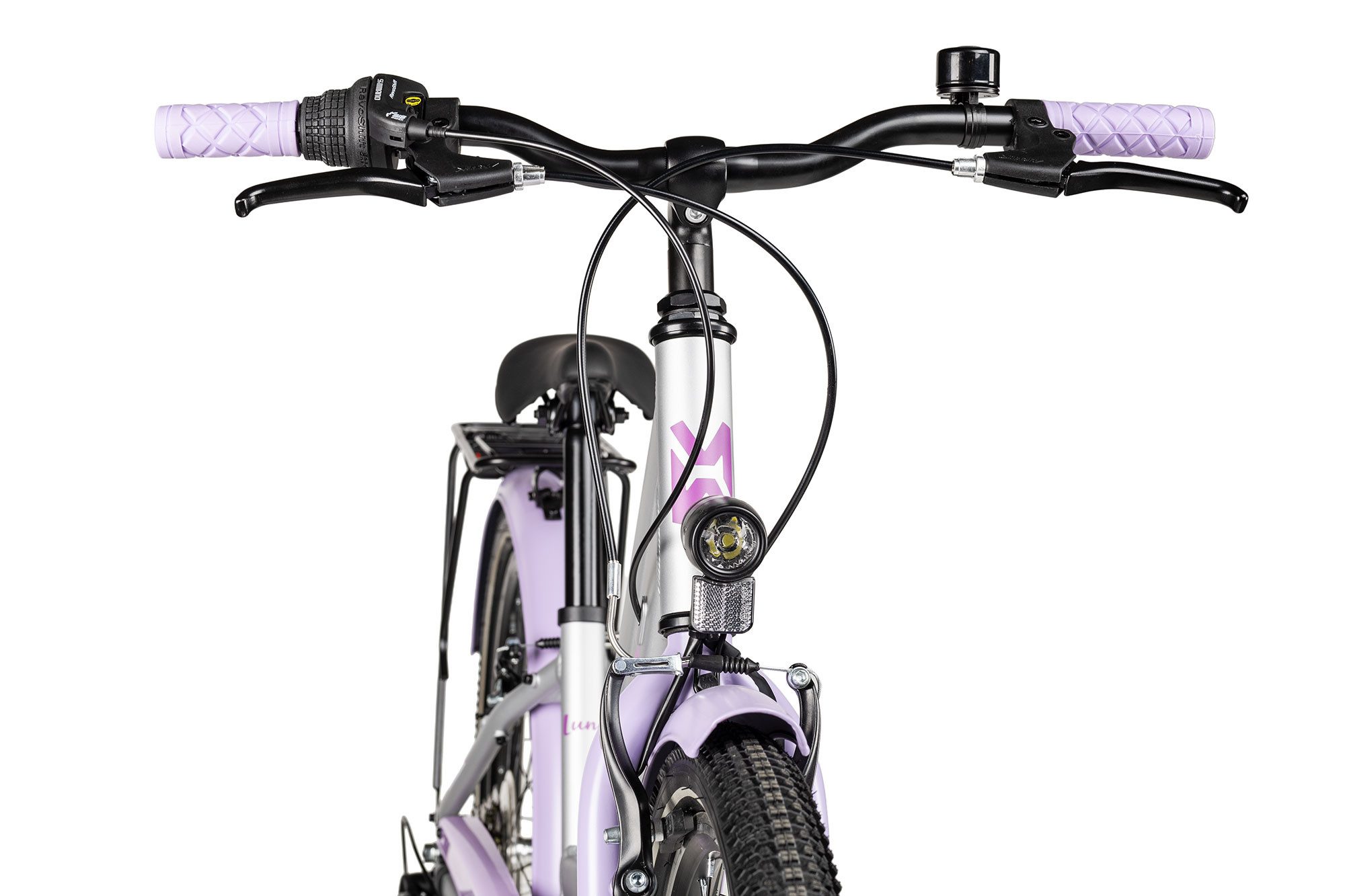 Maxim Kinderfahrrad Luna 24-7, 7 Gang Shimano Tourney RD-TY300 Schaltwerk, Kettenschaltung, Straßenausstattung violett/rosa