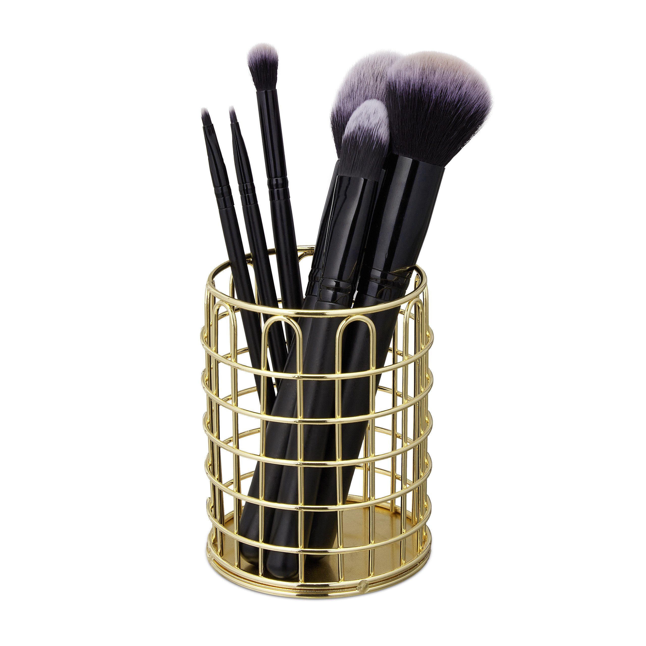 relaxdays Organizer 2 x Владелец ручки Metall rund gold