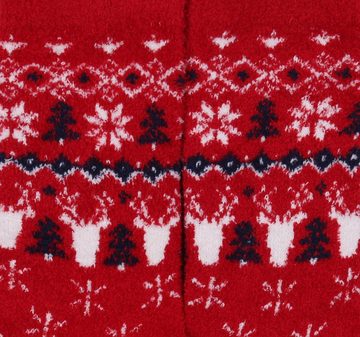 Sarcia.eu Socken 2x rote Socken mit weihnachtlichem Muster, Zertifikat