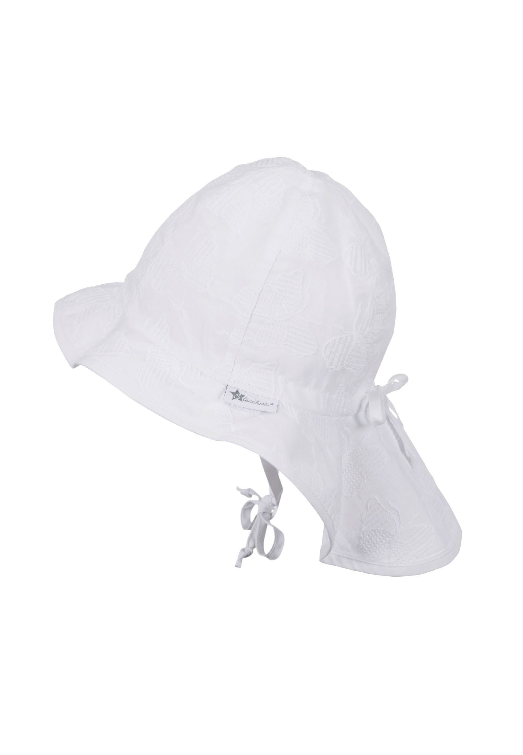 Sonnenschutz (1-St., Nackenschutz für und Sterntaler® den Sommer) Beanie Baby Flapper mit 50+ Mütze idealer Schirmmütze Größenregulierungsband UV-Schutz