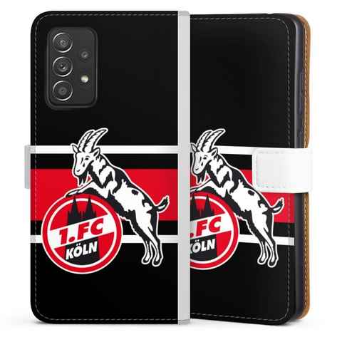 DeinDesign Handyhülle 1. FC Köln Offizielles Lizenzprodukt Colour Stripes 1.FC, Samsung Galaxy A52 Hülle Handy Flip Case Wallet Cover
