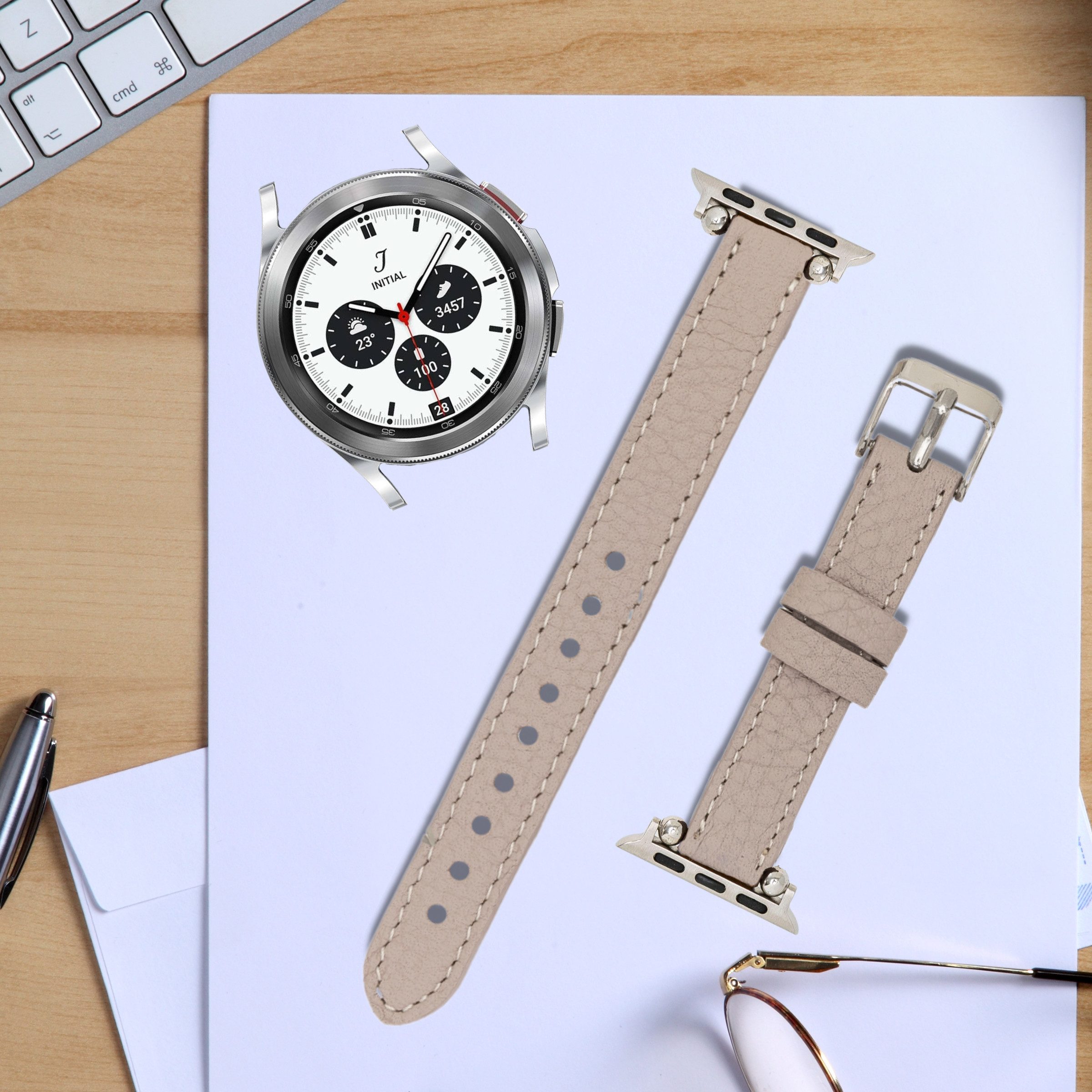 Renna Leather Uhrenarmband Samsung Galaxy Watch Leder Smart Uhrenarmband