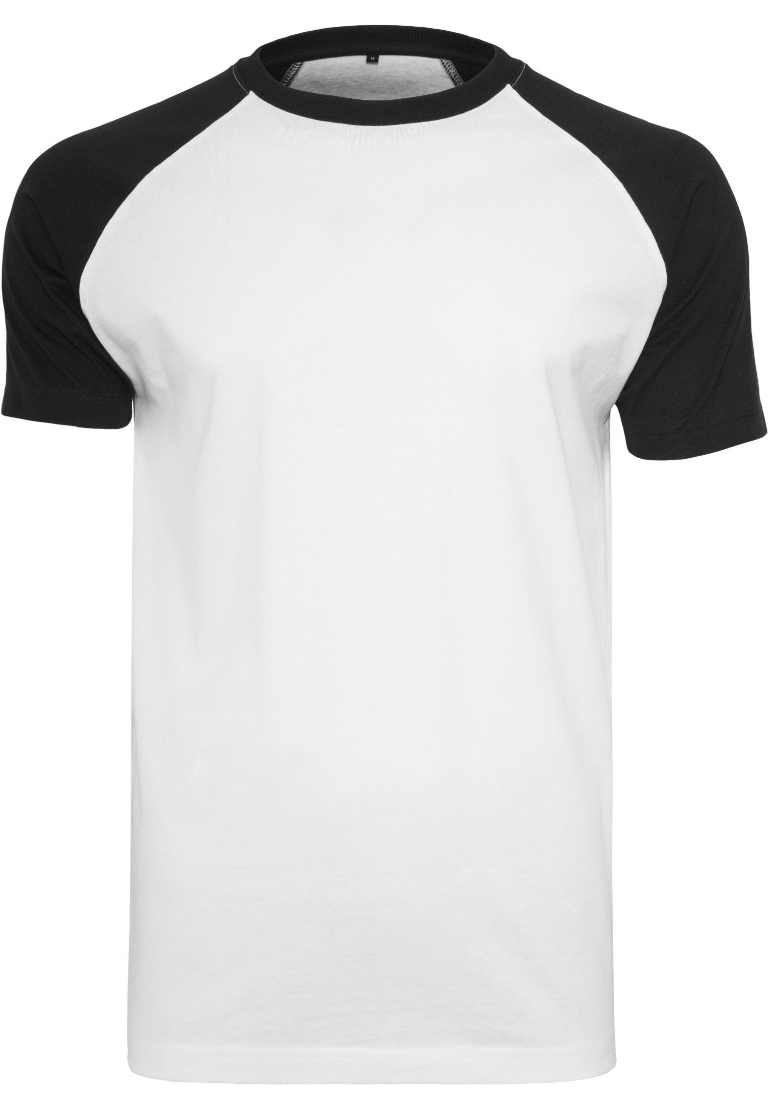 Reslad T-Shirt Reslad Herren T-Shirt lässigen Raglan-Ärmel Regular Fit Rundhals-Ausch (1-tlg) Rundhalsshirt mit Raglan-Ärmel weiß-schwarz