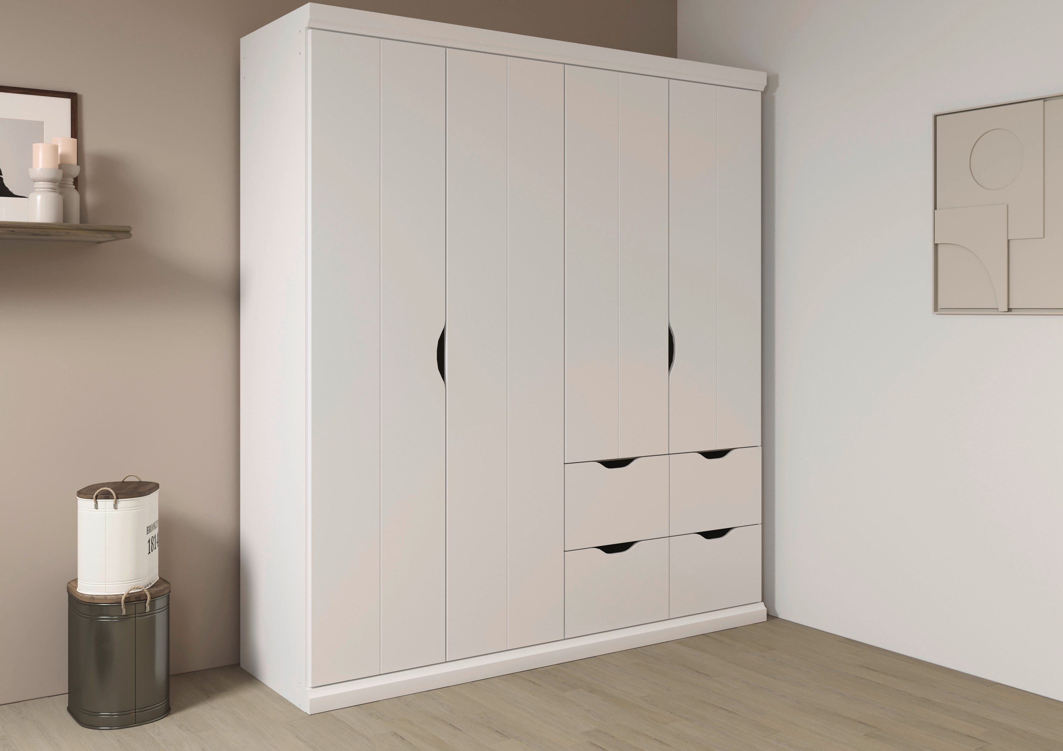 rauch Kleiderschrank Drehtürenschrank Schrank Garderobe Wäscheschrank Schlafzimmer MARLENE (3 verschiedene Ausstattungen BASIC/CLASSIC/PREMIUM (inkl. SOFT-CLOSE) in 3 Breiten 91/136/181 cm im Landhaus-Stil MADE IN GERMANY