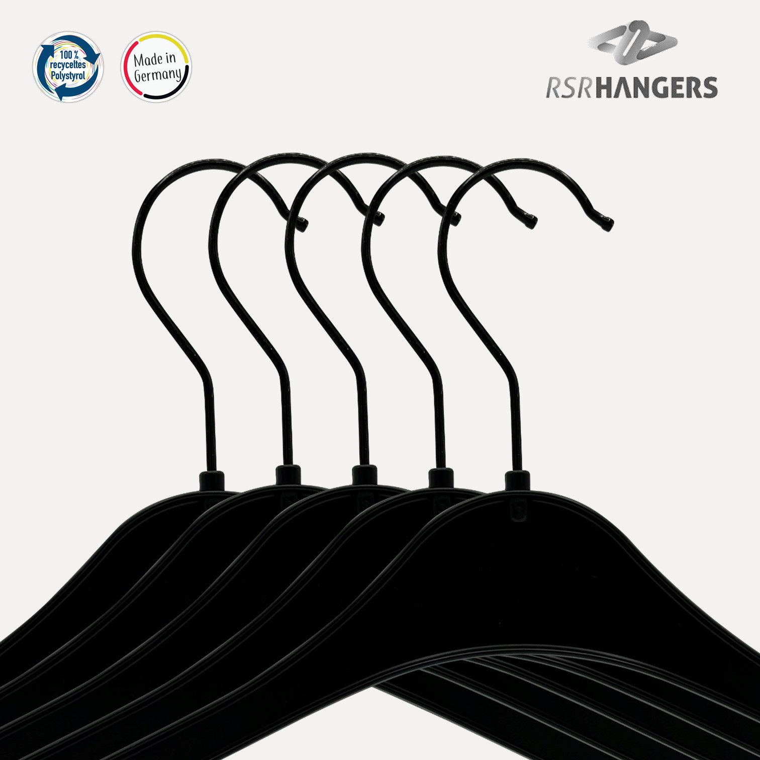 RSR Hangers Kleiderbügel NA 43 Black Edition 40 Stück Kunststoff 360° Haken günstig online kaufen