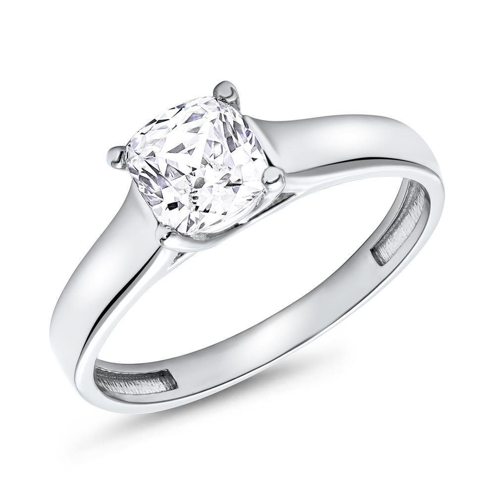 JEWLIX Goldring JEWLIX Verlobungsring aus 375er Weißgold mit Zirkonia Hochzeitsring