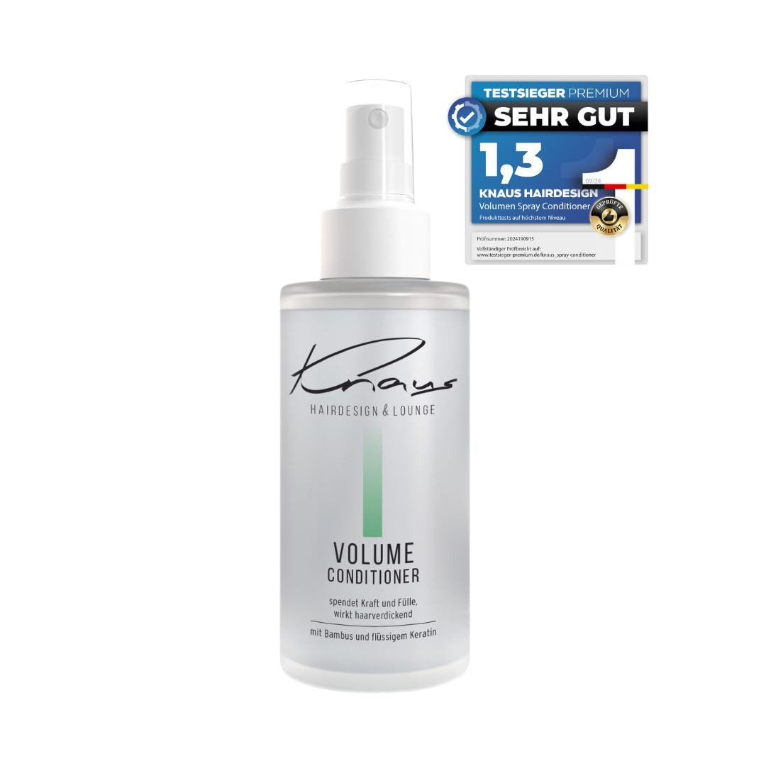 Knaus Hairdesign Haarpflege-Spray VOLUMEN Leave-in Spray, für feines Haar, Sprühconditioner, Mit Bambus und Flüssigkeratin ohne ausspülen